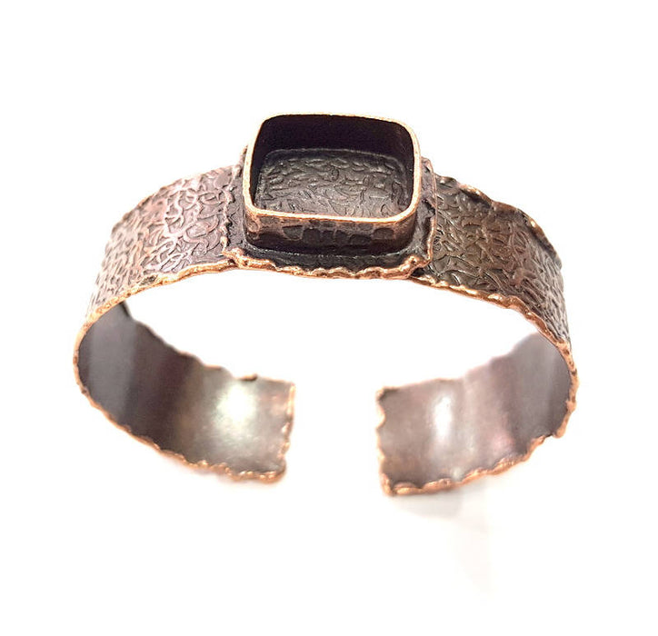 Copper Bracelet Blanks Bangle Blanks Cuff Blanks Adjustable Hammered Bracelet Blank Antique Copper Plated Brass (18x18mm Blanks ) G9244