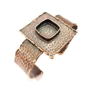 Copper Bracelet Blanks Bangle Blanks Cuff Blanks Adjustable Hammered Bracelet Blank Antique Copper Plated Brass (16x16mm Blanks ) G9245