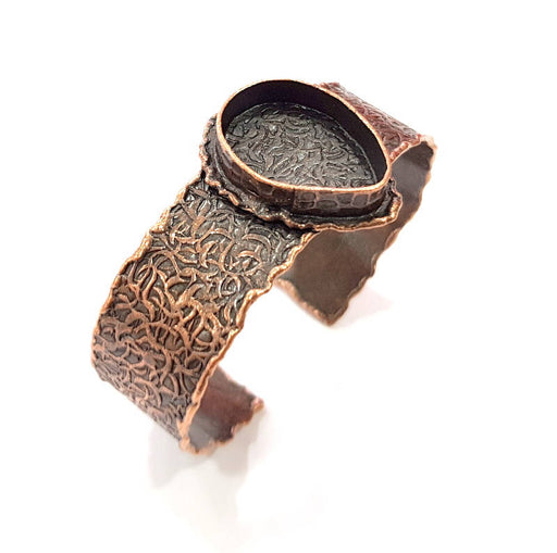 Copper Bracelet Blanks Bangle Blanks Cuff Blanks Adjustable Hammered Bracelet Blank Antique Copper Plated Brass (25x18mm Blanks ) G9247