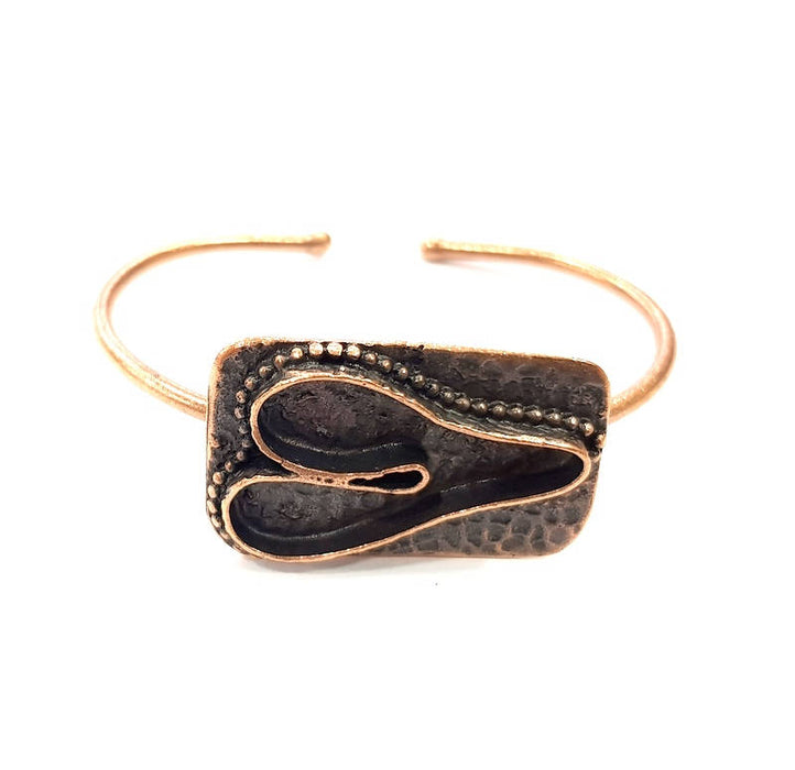 Copper Bracelet Blanks Bangle Blanks Cuff Blanks Adjustable Bracelet Blank Antique Copper Plated Brass (32x20mm Blanks ) G9262