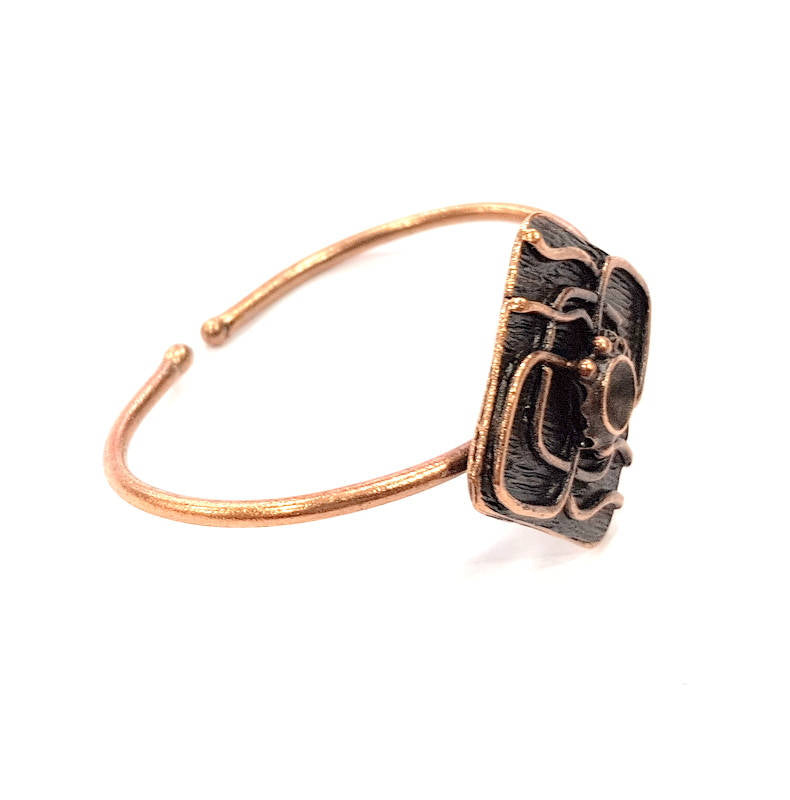 Copper Bracelet Blanks Bangle Blanks Cuff Blanks Adjustable Bracelet Blank Antique Copper Plated Brass (6mm Blanks ) G9266