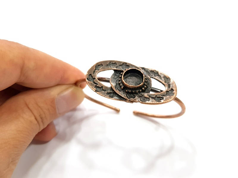 Copper Bracelet Blanks Bangle Blanks Cuff Blanks Adjustable Bracelet Blank Antique Copper Plated Brass (10mm Blanks ) G9269