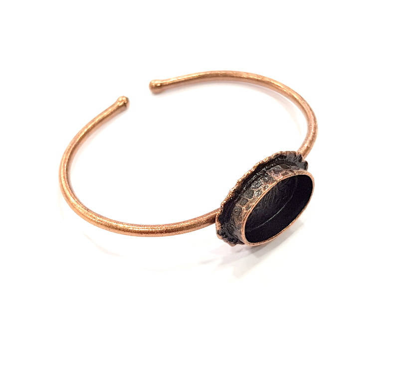 Copper Bracelet Blanks Bangle Blanks Cuff Blanks Adjustable Bracelet Blank Antique Copper Plated Brass (18x13mm Blanks ) G9273