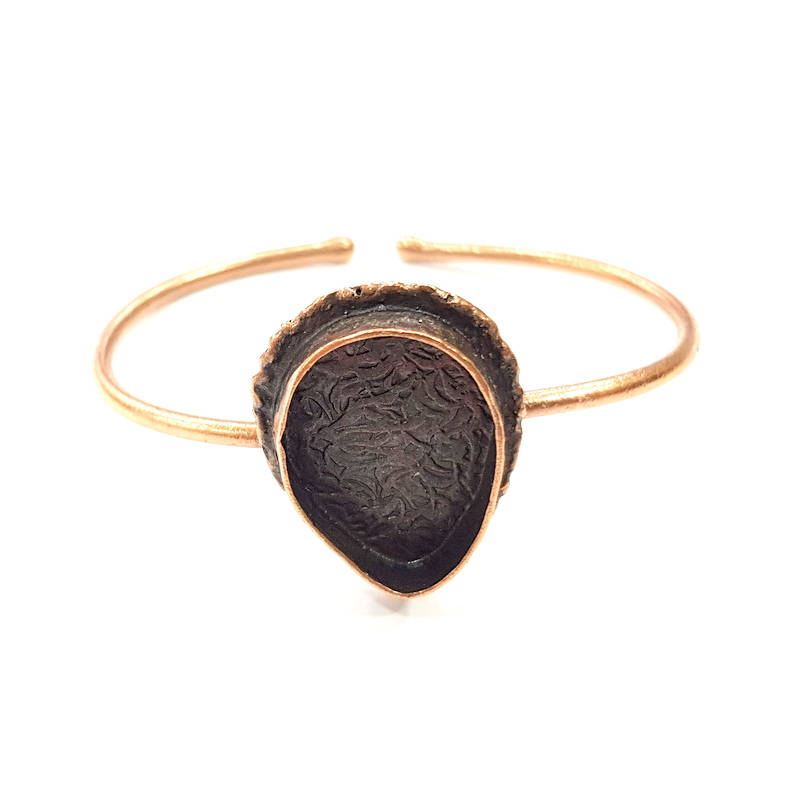 Copper Bracelet Blanks Bangle Blanks Cuff Blanks Adjustable Bracelet Blank Antique Copper Plated Brass (20x15mm Blanks ) G9280