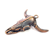 Copper Ox Head Skull Pendant  Antique Copper Plated Pendant (54x51mm)  G9313