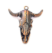 Copper Ox Head Skull Pendant  Antique Copper Plated Pendant (54x51mm)  G9313