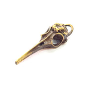 2 Bird Skull Charm Antique Bronze Plated Pendant (38x17mm) G9959