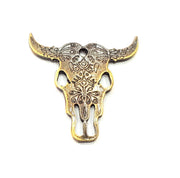Ox Head Skull Pendant Antique Bronze Plated Pendant (47x47mm) G9346