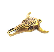 Ox Head Skull Pendant Antique Bronze Plated Pendant (52x45mm) G9348