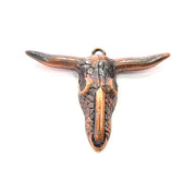 Copper Ox Head Skull Pendant Antique Copper Plated Pendant (61x47mm)  G9350