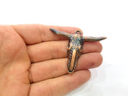 Copper Ox Head Skull Pendant Antique Copper Plated Pendant (61x47mm)  G9350