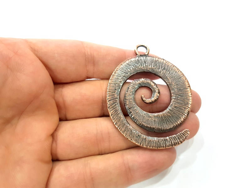 Copper Pendant Antique Copper Medallion Pendant Antique Copper Plated Pendant (60x46mm) G9359