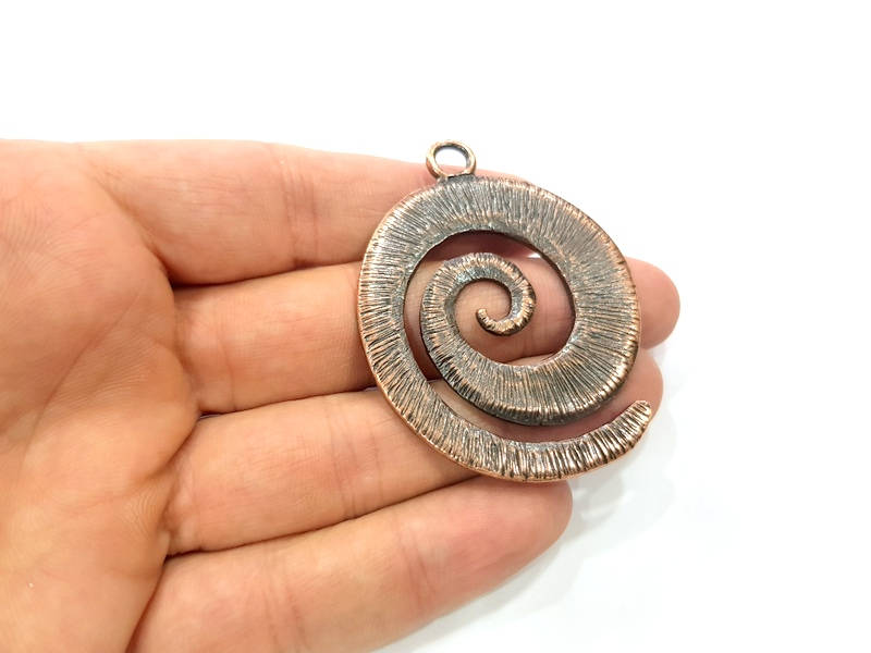 Copper Pendant Antique Copper Medallion Pendant Antique Copper Plated Pendant (60x46mm) G9359