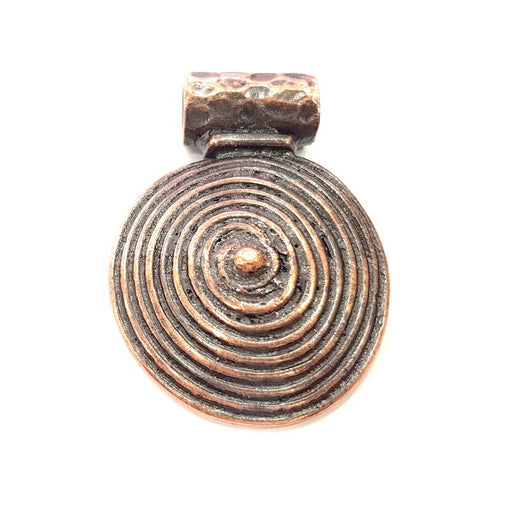 Spiral Pendant Antique Copper Medallion Pendant (57x41mm) G9366