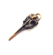4 Copper Bird Skull Charm Antique Copper Plated Pendant (38x17mm)  G15622