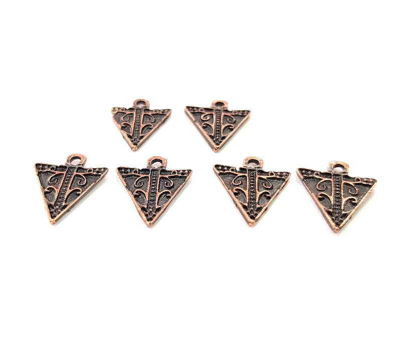 20 Triangle Charm Antique Copper Charm Antique Copper Plated Charm (17x14mm) G9369