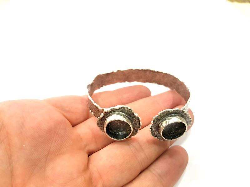 Silver Bracelet Blanks Bangle Blanks Cuff Blanks Adjustable Hammered Bracelet Blank Antique Silver Plated Brass ( 12mm Blanks ) G9378