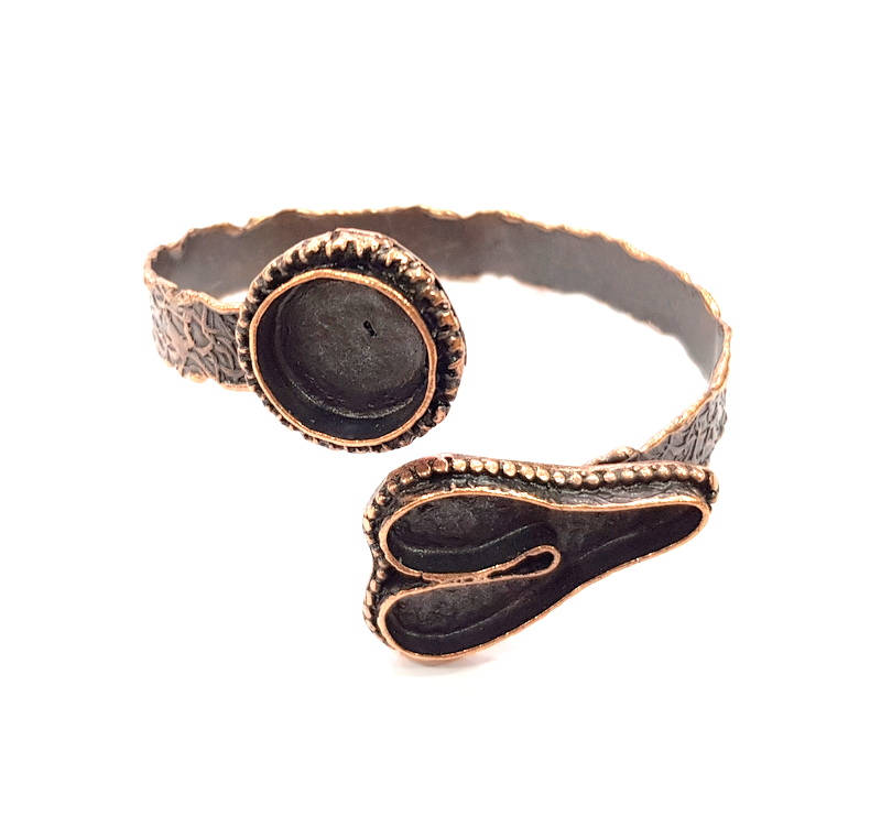Copper Bracelet Blanks Bangle Blanks Cuff Blanks Adjustable Hammered Bracelet Blank Antique Copper Plated Brass (33x20mm and 16mm ) G9389