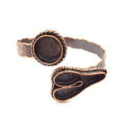 Copper Bracelet Blanks Bangle Blanks Cuff Blanks Adjustable Hammered Bracelet Blank Antique Copper Plated Brass (33x20mm and 16mm ) G9389