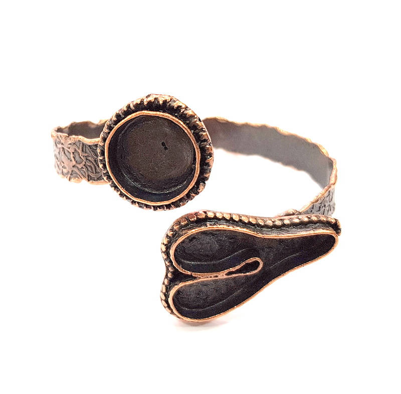 Copper Bracelet Blanks Bangle Blanks Cuff Blanks Adjustable Hammered Bracelet Blank Antique Copper Plated Brass (33x20mm and 16mm ) G9389