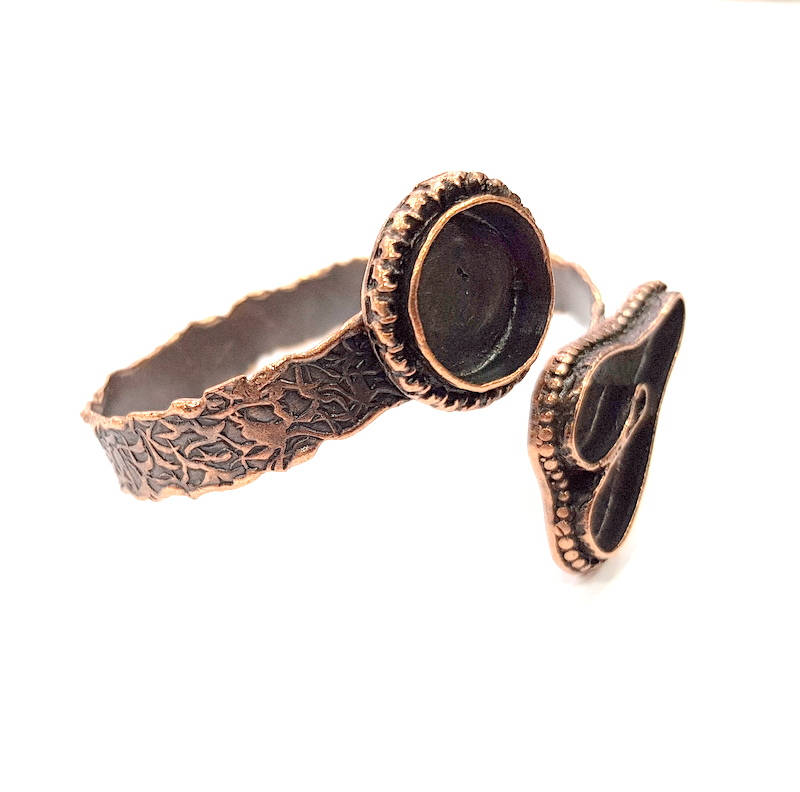 Copper Bracelet Blanks Bangle Blanks Cuff Blanks Adjustable Hammered Bracelet Blank Antique Copper Plated Brass (33x20mm and 16mm ) G9389