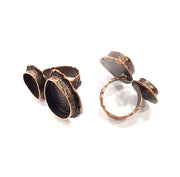 Copper Ring Settings inlay Ring Blank Mosaic Ring Bezel Base Cabochon Mountings (14x10mm,20x15mm blank) Antique Copper Plated Brass G9390