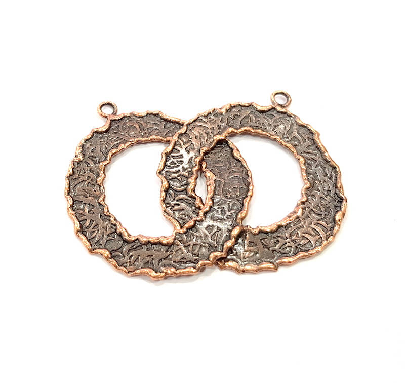 Antique Copper Pendant Connector Antique Copper Plated Brass (37mm) G9399