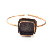 Copper Bracelet Blanks Bangle Blanks Cuff Blanks Adjustable Bracelet Blank Antique Copper Plated Brass (18x18mm Blanks ) G9409