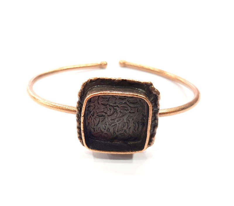 Copper Bracelet Blanks Bangle Blanks Cuff Blanks Adjustable Bracelet Blank Antique Copper Plated Brass (18x18mm Blanks ) G9409