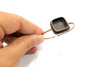 Copper Bracelet Blanks Bangle Blanks Cuff Blanks Adjustable Bracelet Blank Antique Copper Plated Brass (18x18mm Blanks ) G9409