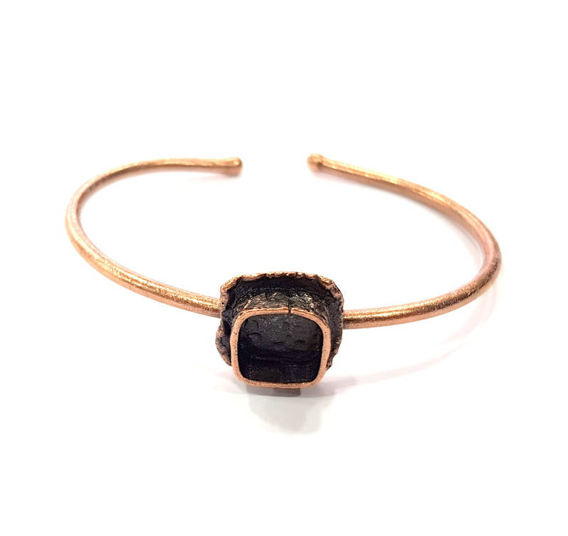 Copper Bracelet Blanks Bangle Blanks Cuff Blanks Adjustable Bracelet Blank Antique Copper Plated Brass (10x10mm Blanks ) G9410