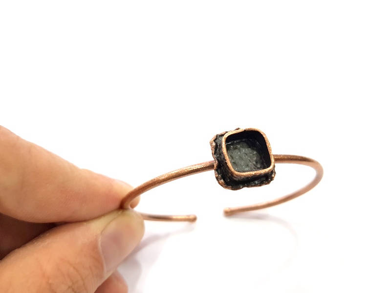 Copper Bracelet Blanks Bangle Blanks Cuff Blanks Adjustable Bracelet Blank Antique Copper Plated Brass (10x10mm Blanks ) G9410