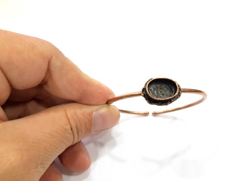 Copper Bracelet Blanks Bangle Blanks Cuff Blanks Adjustable Bracelet Blank Antique Copper Plated Brass (14x10mm Blanks ) G9414