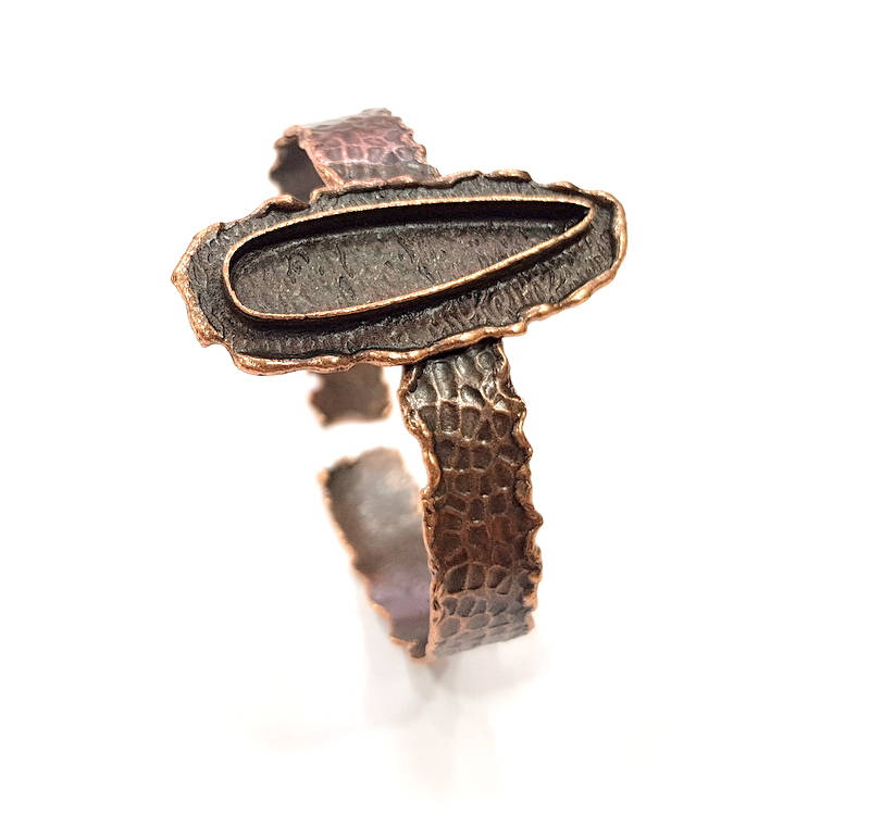 Copper Bracelet Blanks Bangle Blanks Cuff Blanks Adjustable Hammered Bracelet Blank Antique Copper Plated Brass (33x10mm ) G9422
