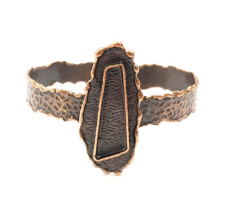 Copper Bracelet Blanks Bangle Blanks Cuff Blanks Adjustable Hammered Bracelet Blank Antique Copper Plated Brass (33x10mm ) G9425