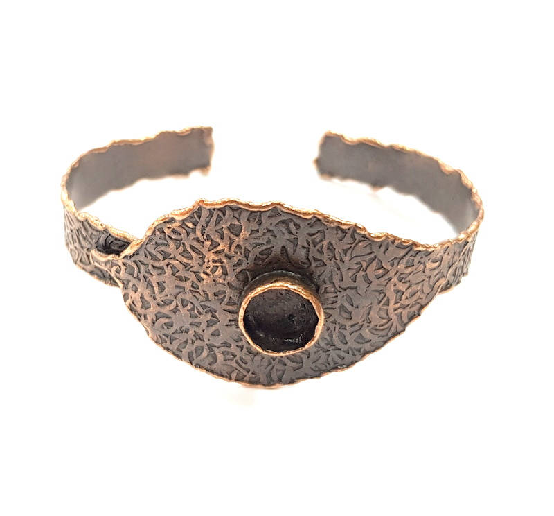 Copper Bracelet Blanks Bangle Blanks Cuff Blanks Adjustable Hammered Bracelet Blank Antique Copper Plated Brass (10mm ) G9427