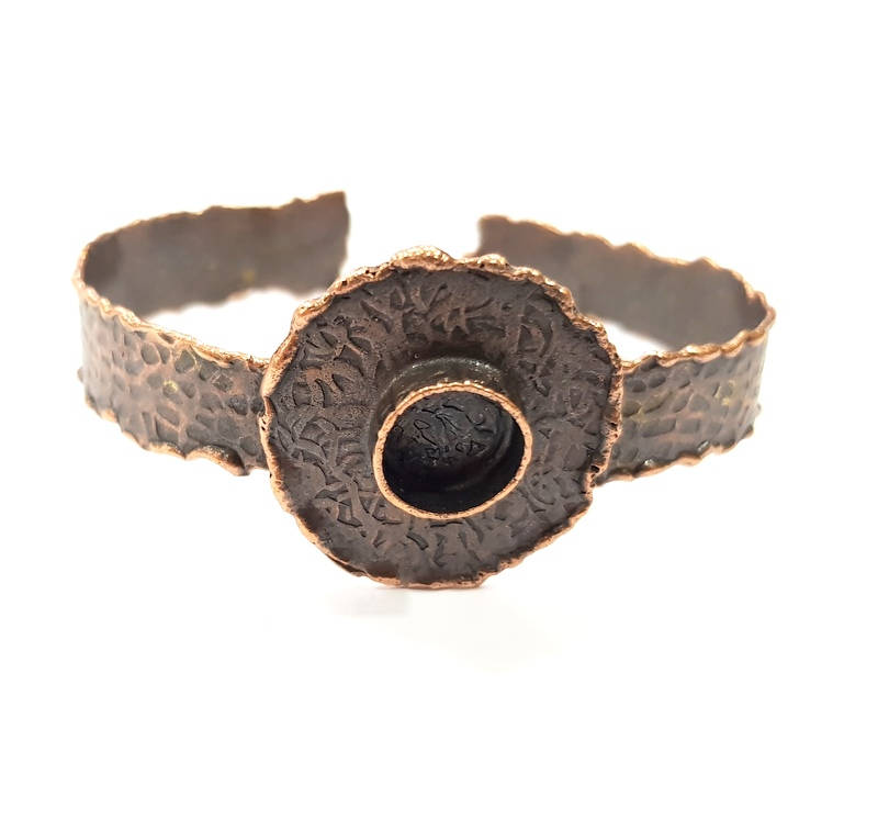 Copper Bracelet Blanks Bangle Blanks Cuff Blanks Adjustable Hammered Bracelet Blank Antique Copper Plated Brass (10mm ) G9428
