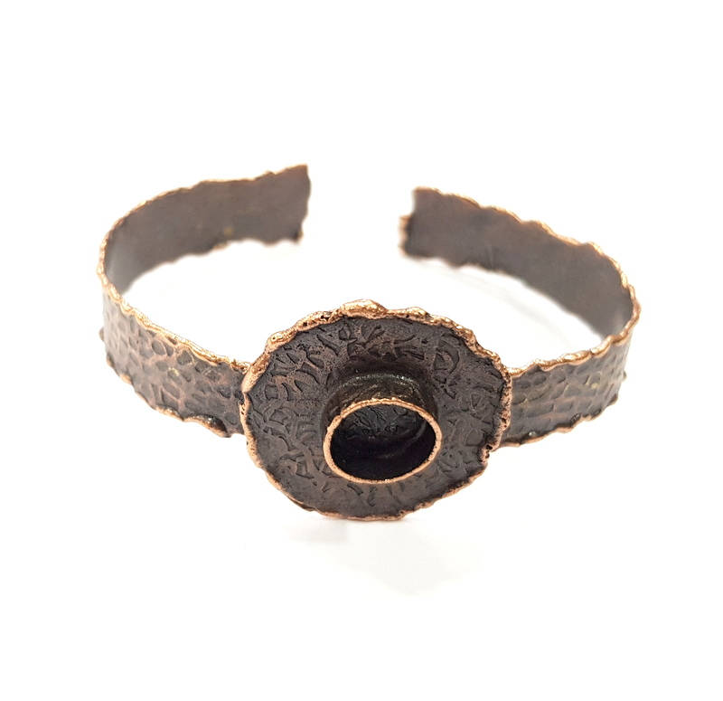 Copper Bracelet Blanks Bangle Blanks Cuff Blanks Adjustable Hammered Bracelet Blank Antique Copper Plated Brass (10mm ) G9428