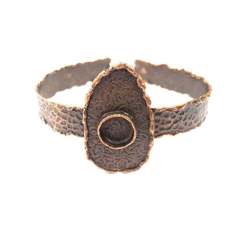 Copper Bracelet Blanks Bangle Blanks Cuff Blanks Adjustable Hammered Bracelet Blank Antique Copper Plated Brass (10mm ) G9429