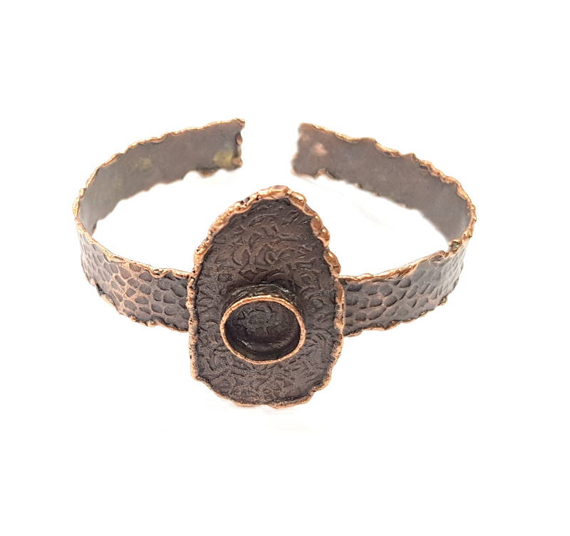Copper Bracelet Blanks Bangle Blanks Cuff Blanks Adjustable Hammered Bracelet Blank Antique Copper Plated Brass (10mm ) G9429