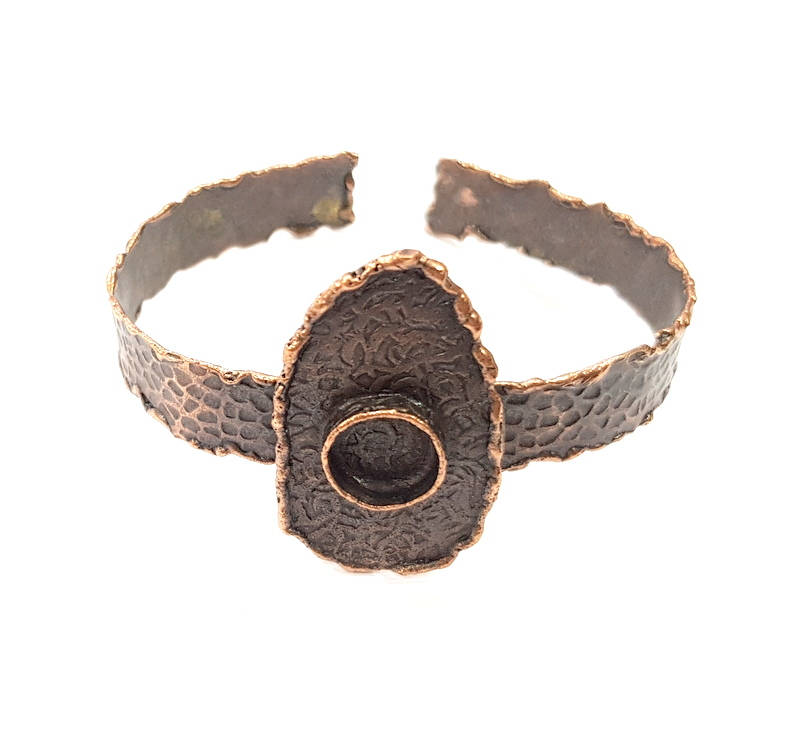 Copper Bracelet Blanks Bangle Blanks Cuff Blanks Adjustable Hammered Bracelet Blank Antique Copper Plated Brass (10mm ) G9429