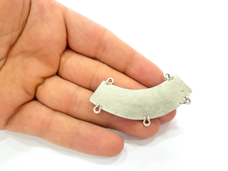 Silver Pendant Oxidized Silver Tribal Pendants Antique Silver Plated Pendants (62x22mm)  G6538