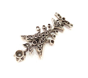 Silver Pendant Blank Bezel Base Setting Necklace Blank Mountings Antique Silver Plated Brass (48x21 mm ) G8602