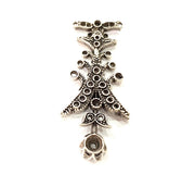 Silver Pendant Blank Bezel Base Setting Necklace Blank Mountings Antique Silver Plated Brass (48x21 mm ) G8602