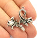 5 Silver Flower Charms Antique Silver Plated Charms (30x30mm) G8613