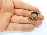 2 Antique Bronze Pendant Antique Bronze Pendant Blank (34x26mm) G8615