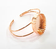 Rose Gold Bracelet Blanks Bangle Blanks Cuff Blanks Adjustable Bracelet Blank Rose Gold Plated Brass (30x22mm Blanks ) G8622