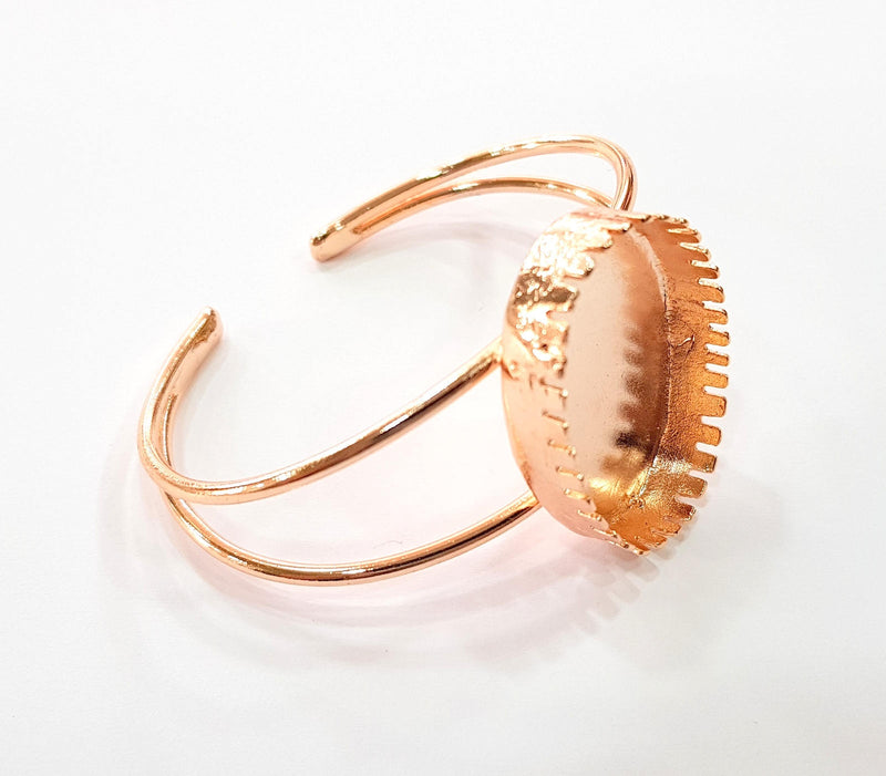 Rose Gold Bracelet Blanks Bangle Blanks Cuff Blanks Adjustable Bracelet Blank Rose Gold Plated Brass (30x22mm Blanks ) G8622