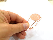 Rose Gold Bracelet Blanks Bangle Blanks Cuff Blanks Adjustable Bracelet Blank Rose Gold Plated Brass (30mm Blanks ) G8623