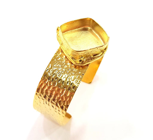 Gold Bangle Blanks Bracelet Blanks Hammered Cuff Blanks Adjustable Bracelet Blank Gold Plated Brass (22mm Blanks ) G8626